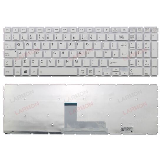 LARHON White UK English Keyboard For Toshiba Satellite S50DT-B S50T-B S50T-C S50W-C S55-B S55-C S55T-B S55T-C © Larhon.com
